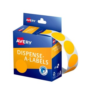Avery Dispenser Dot 24mm Org Pk350 Bx5