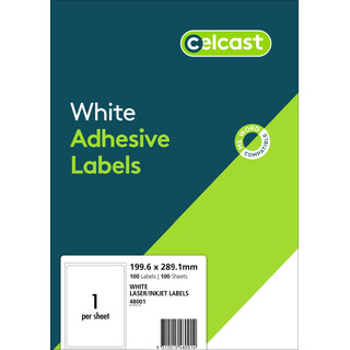 Avery Celcast 1UP Labels Pk100