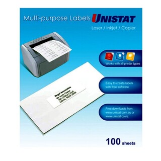 Unistat LIP Label 1Up 297X210 Pk100