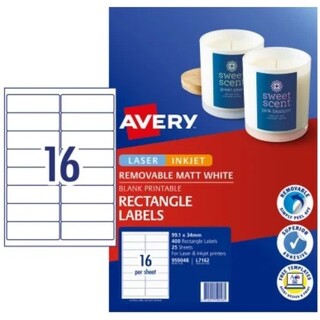 Avery Labels L7162 LIP 16Up Pk25