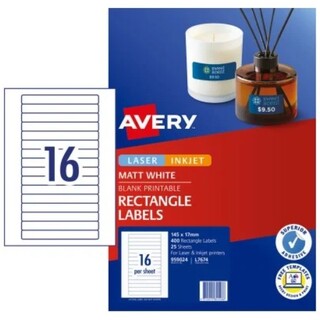 Avery Laser Label L7674 16UP Pk25