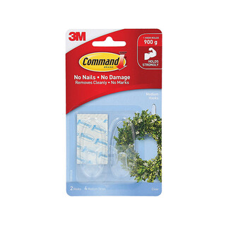Command Hooks 17091CLR Medium Clear Pack 2 Box 6