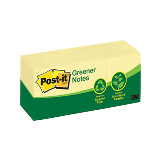 Post-It Notes 653-RP Yellow Recycled 35 x 48mm Pack 12