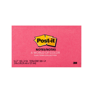 Post-It Notes 655-5Pk Assortedd Capetown 73X123mm Pack 5