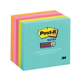 Post-It Note 654-5SSMIA Miami Collection 75 x 75 Pack 5