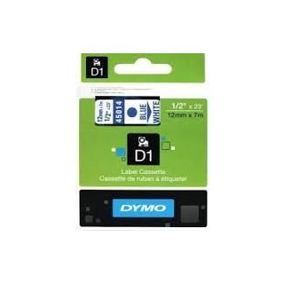 Dymo D1 Label Cassette 12mmx7m (SD45014) - Blue on White