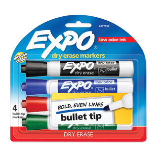 ExpoWhiteboard Marker Bullet Tip Assorted Pack 4 Box 6 (2077059)