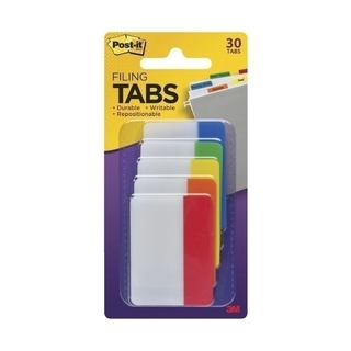 Post-It Filing Tabs Assorted Colours 50 x 38mm 30-Pack - Box of 6