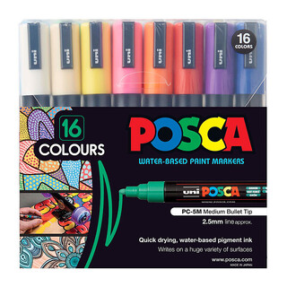 Posca PC-5M MedBlt Mk Ast Pk16