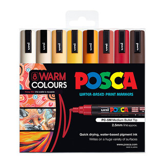 Posca PC-5M Med Blt Warm Pk8