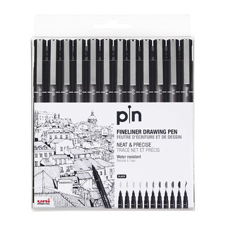 Uni Pin Fine Liner Asst Pk12