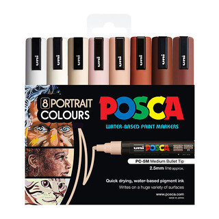 Posca PC-5M Med Portrait Pk8