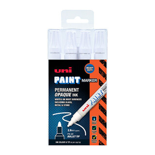 Uni Paint Marker PX20 Wht Ind Pk4