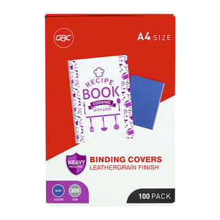 GCB Leathergrain Binding Covers Blue Pk100