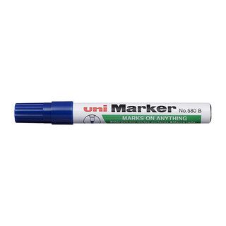 Uni Perm Chisel Marker Blu Bx12