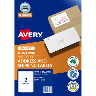 Avery Inkjet Label J8168 2UP Pk50