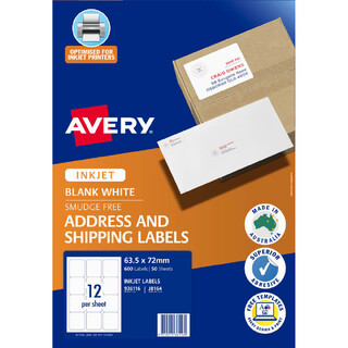 Avery InkjetLabel J8164 12UP Pk50