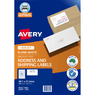Avery InkjetLabel J8651 65UP Pk25