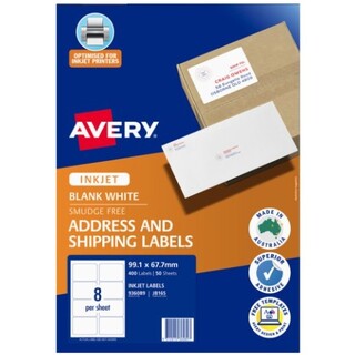 Avery Inkjet Label J8165 8UP Pk50